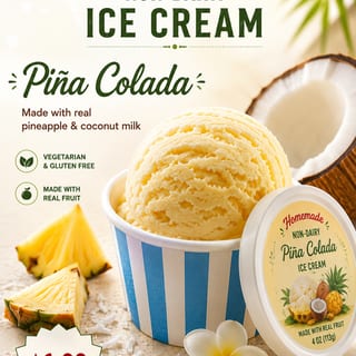 # (Homemade) Pina Colada Ice Cream (4 oz.)