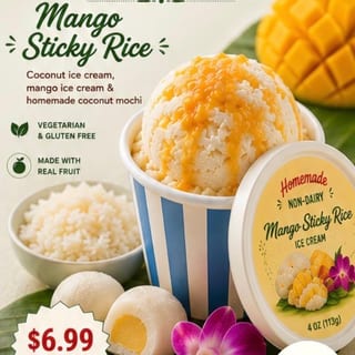 # (Homemade) Mango Sticky Rice Ice Cream (4 oz.)